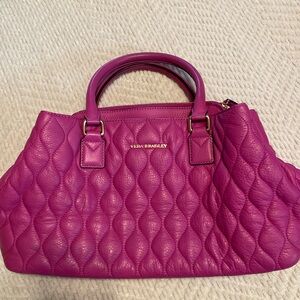 Vera Bradley Quilted Leather Emma Satchel- Fuschia